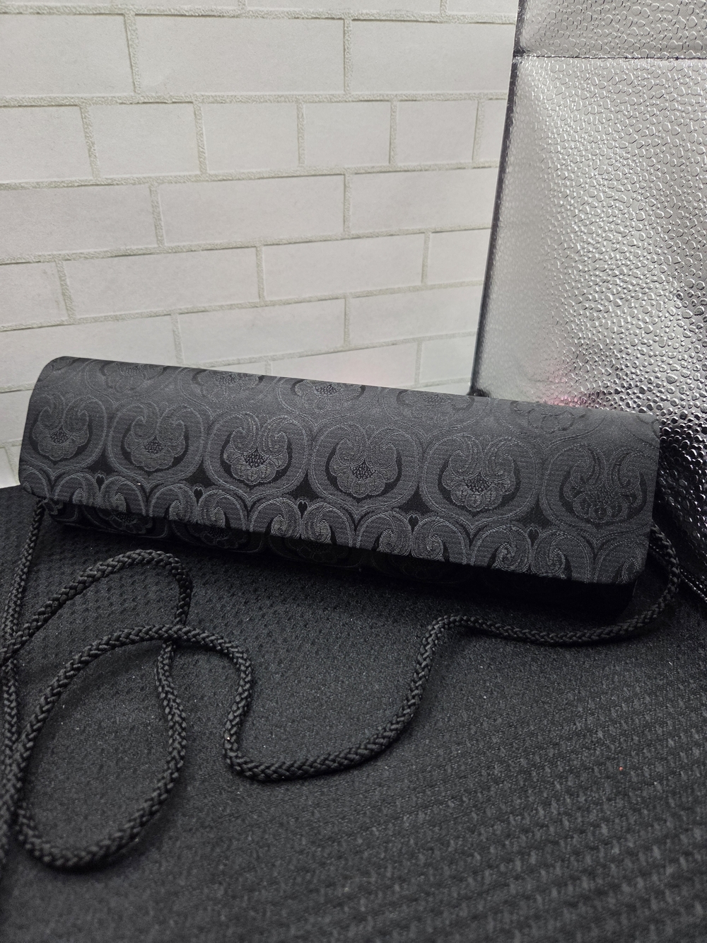 NYTLites Black Jacquard Pattern Evening Clutch